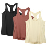 TK9-P icyzone Activewear Running Workouts Clothes Yoga Racerback Tank Tops for Women (Pack of 3)