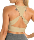 B09 icyzone Women's Workout Yoga Clothes Activewear Printed Racerback Sports Bras