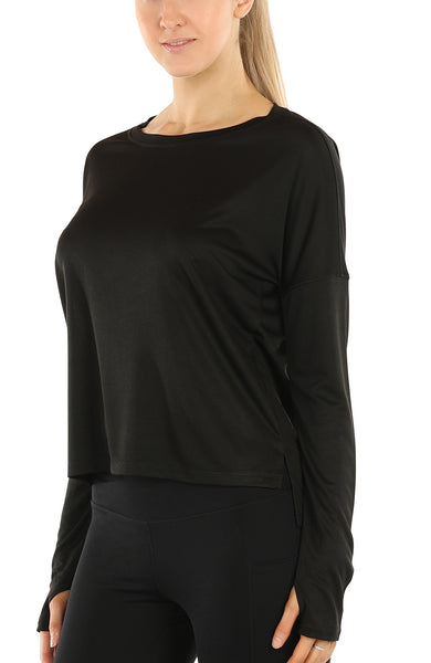 Icyzone Women's Workout Hoodie - Athletic Pullover With Thumb Holes & Pocket For Running, Gym