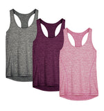 TK9-P icyzone Activewear Running Workouts Clothes Yoga Racerback Tank Tops for Women (Pack of 3)