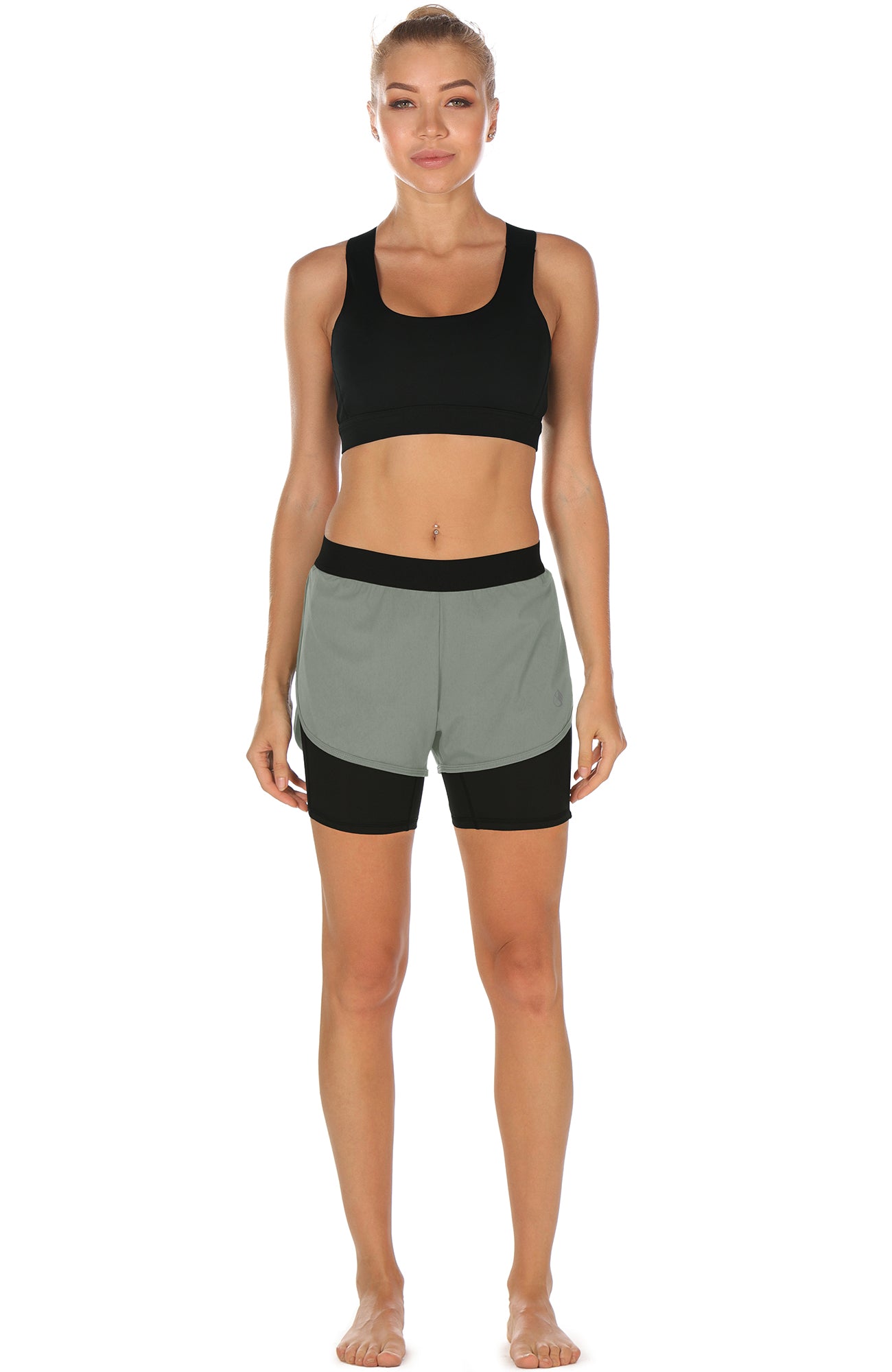 icyzone Workout Shorts for Women - Activewear Exercise Athletic