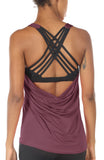 TK1 icyzone Women's Workout Yoga Strappy Crisscross Racerback Tank Tops with Built in Bra