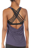 TK1 icyzone Women's Workout Yoga Strappy Crisscross Racerback Tank Tops with Built in Bra