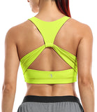 B09 icyzone Women's Workout Yoga Clothes Activewear Printed Racerback Sports Bras
