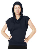 icyzone Workout Hoodie for Women - Athletic Running Pullover Cap Sleeve Shirts with Kangaroo Pocket