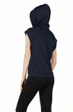 icyzone Workout Hoodie for Women - Athletic Running Pullover Cap Sleeve Shirts with Kangaroo Pocket