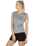 TV10 icyzone Workout Shirts Yoga Tops Activewear V-Neck T-Shirts Women Running Fitness Sports Short Sleeve Tees