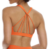 B16 icyzone Padded Strappy Sports Bra Yoga Tops Activewear Workout Clothes Women