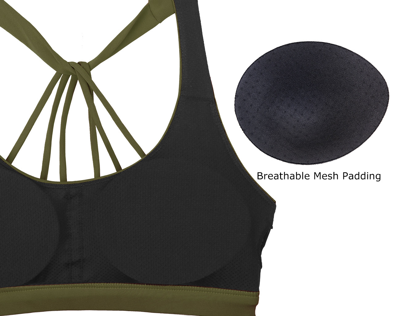 Buy Padded Strappy Sports Bras for Women - Activewear Tops for Yoga Running  Fitness Pack of 3 Online at desertcartSeychelles