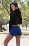 icyzone Long Sleeve Crop Top Zip Up Hoodie Workout Clothes Sweatshirts for Women