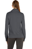 icyzone Workout Shirts for Women - Mock Neck Athletic Running Pullover Long Sleeve Shirts with Pocket and Thumb Holes