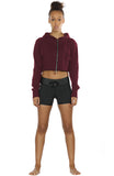 icyzone Long Sleeve Crop Top Zip Up Hoodie Workout Clothes Sweatshirts for Women