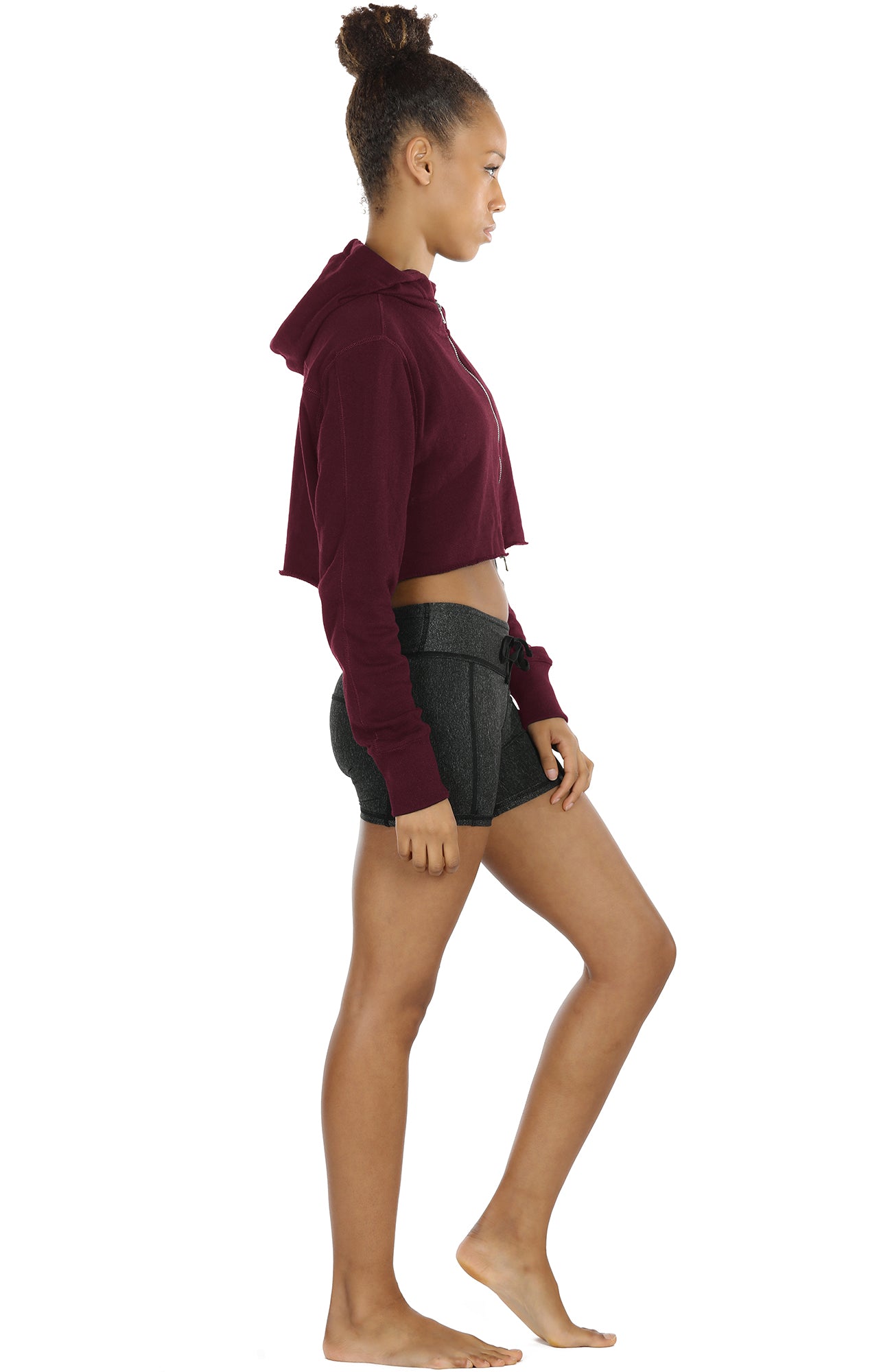 icyzone Long Sleeve Crop Top Zip Up Hoodie Workout Clothes Sweatshirts –  icyzonesports