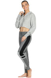 icyzone Long Sleeve Crop Top Zip Up Hoodie Workout Clothes Sweatshirts for Women