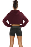 icyzone Long Sleeve Crop Top Zip Up Hoodie Workout Clothes Sweatshirts for Women