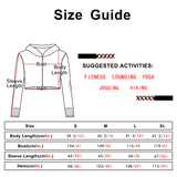 icyzone Long Sleeve Crop Top Zip Up Hoodie Workout Clothes Sweatshirts for Women
