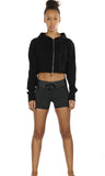 icyzone Long Sleeve Crop Top Zip Up Hoodie Workout Clothes Sweatshirts for Women
