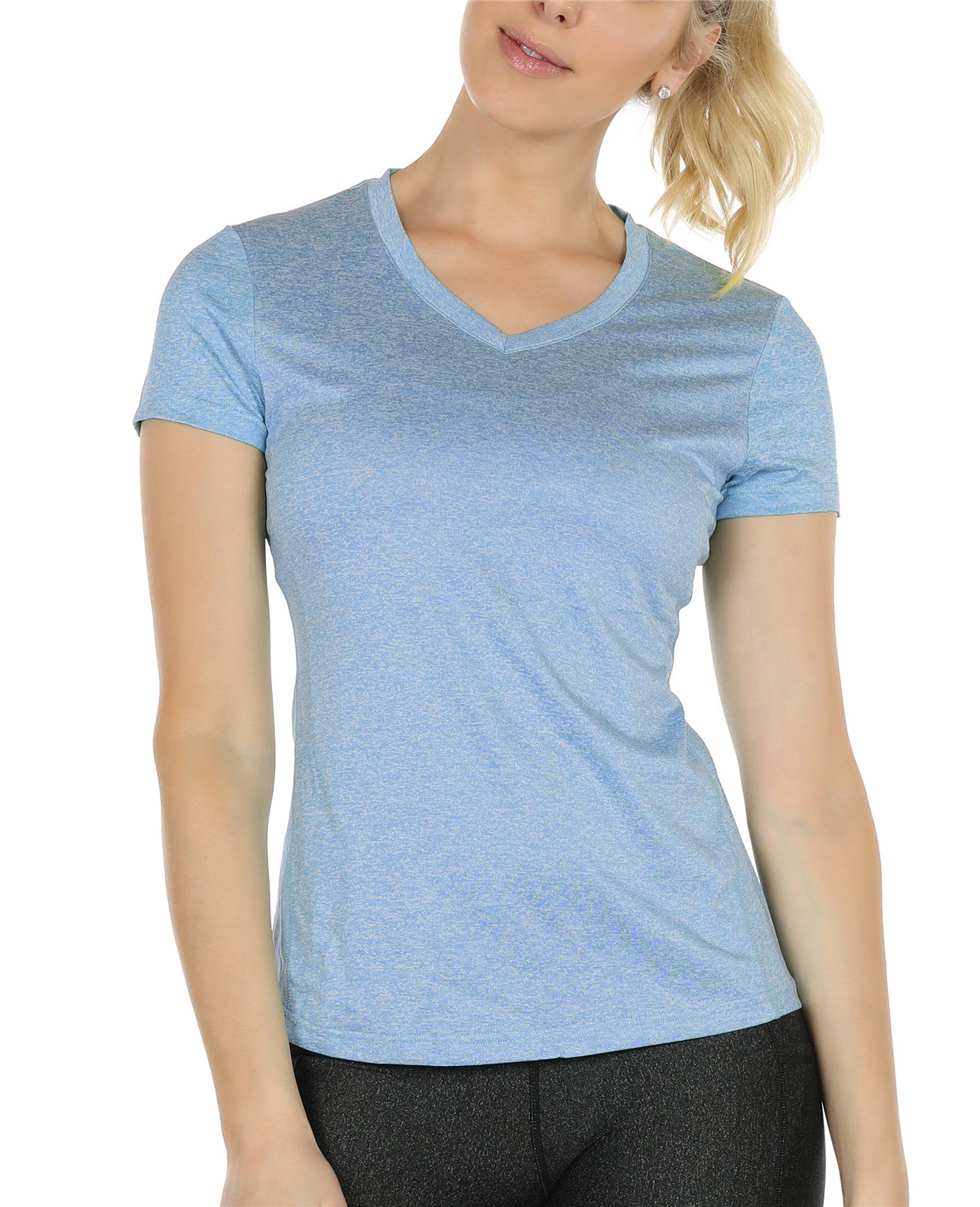 icyzone Femme T-Shirt à Manche Courtes Haut de Yoga, Ample Shirt