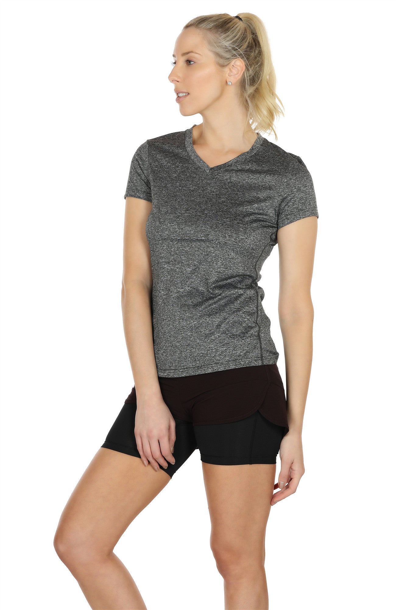 icyzone Workout Shirts Yoga Tops Activewear V-Neck T-Shirts for Women  Running Fitness Sports Short Sleeve Tees : : Clothing, Shoes 