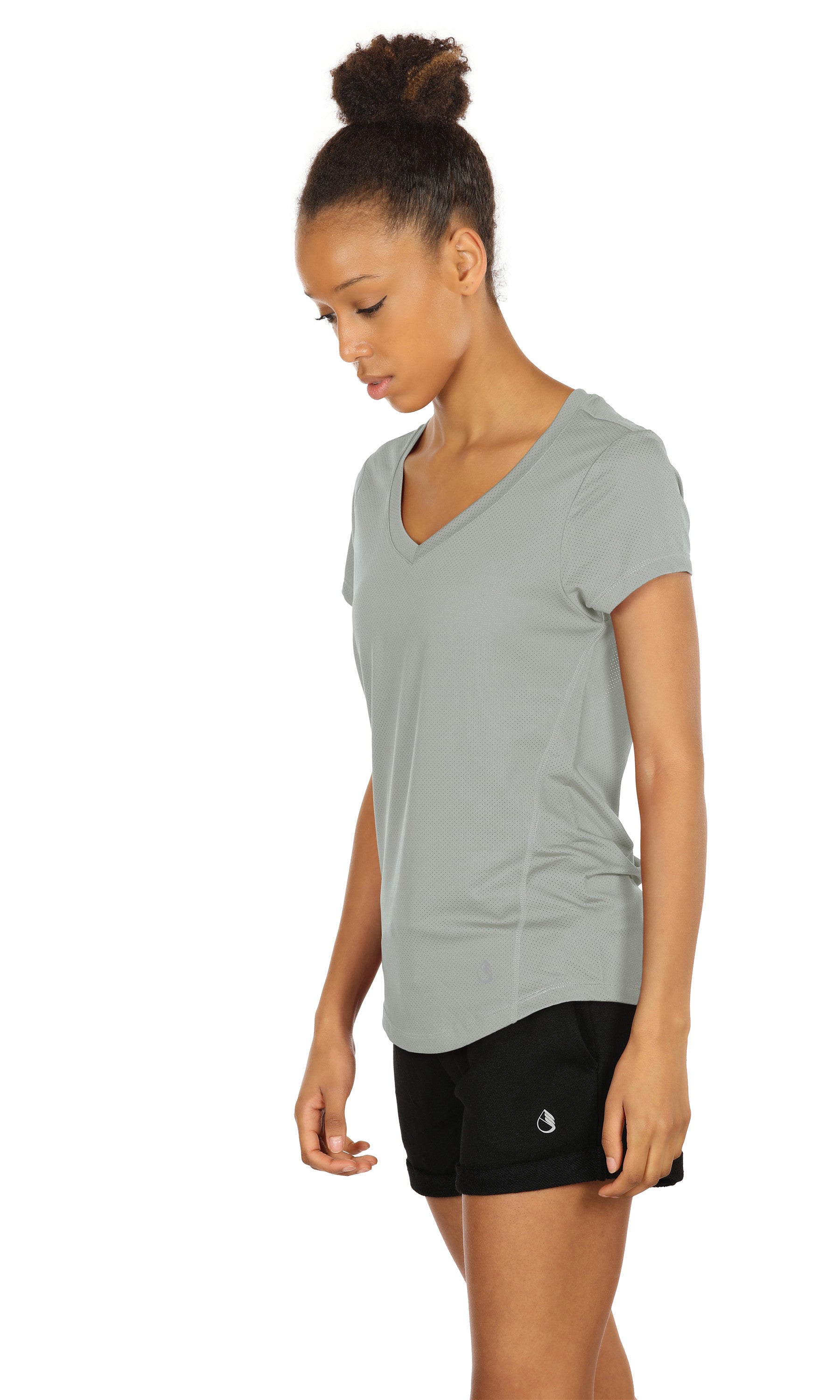 icyzone Femme T-Shirt à Manche Courtes Haut de Yoga, Ample Shirt