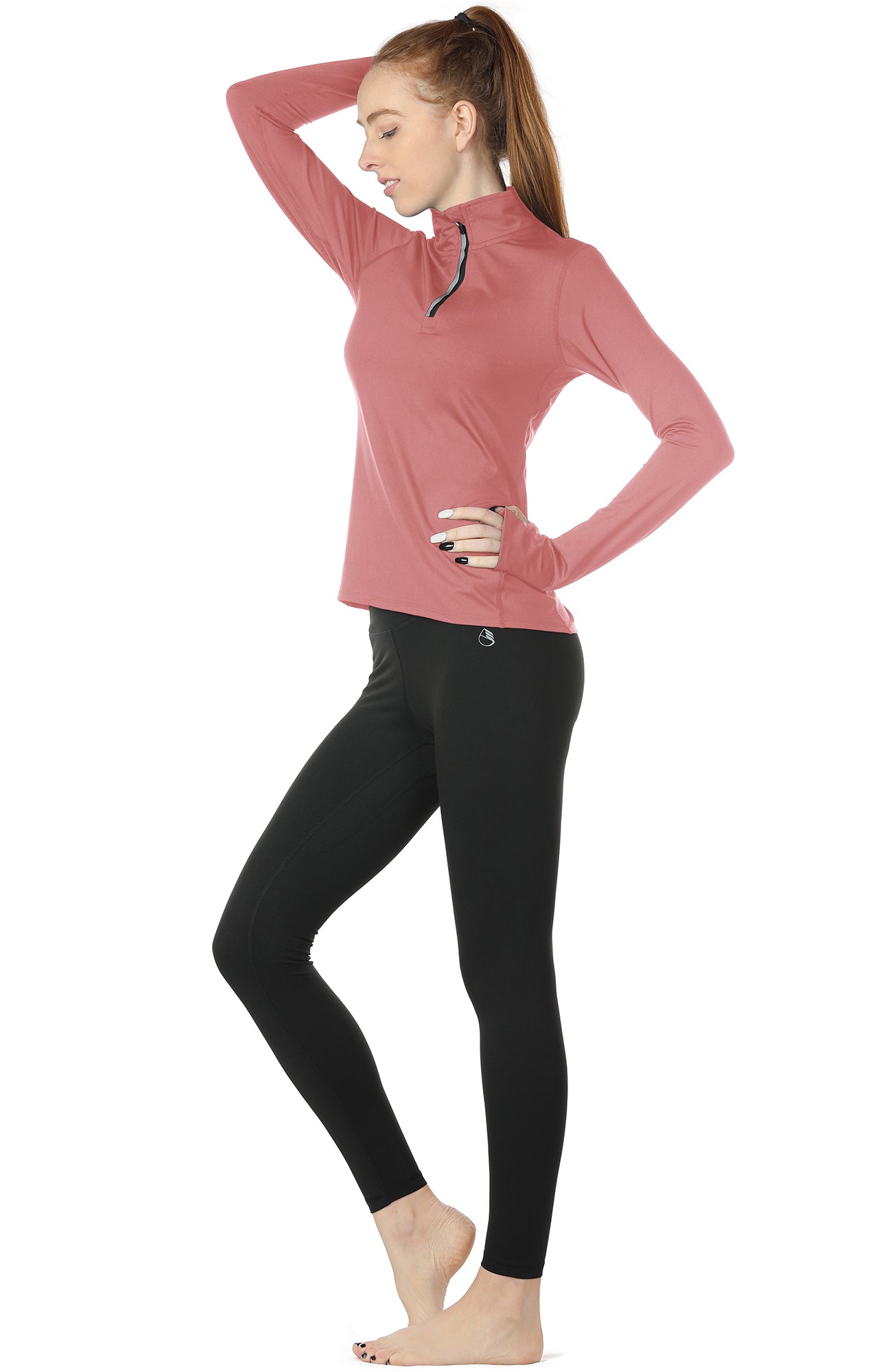 Spdoo Women's Quarter Zip Long Sleeve Workout Tops 1/4 Zip Running Pullover  Yoga Long Sleeves Half Zip Sweatshirt Girl Athletic Workout Running Jacket