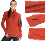 icyzone Women's Workout Yoga Track Jacket 1/2 Zip Long Sleeve Running Shirt