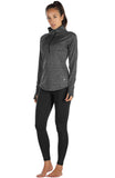 icyzone Women's Workout Yoga Track Jacket 1/2 Zip Long Sleeve Running Shirt