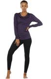 icyzone Women's Workout Yoga Long Sleeve T-Shirts with Thumb Holes