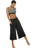 icyzone Womens Joggers Sweatpants - Athletic Lounge Cotton Terry Wide Leg Capri Pants with Pockets