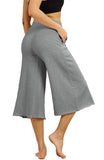 icyzone Womens Joggers Sweatpants - Athletic Lounge Cotton Terry Wide Leg Capri Pants with Pockets