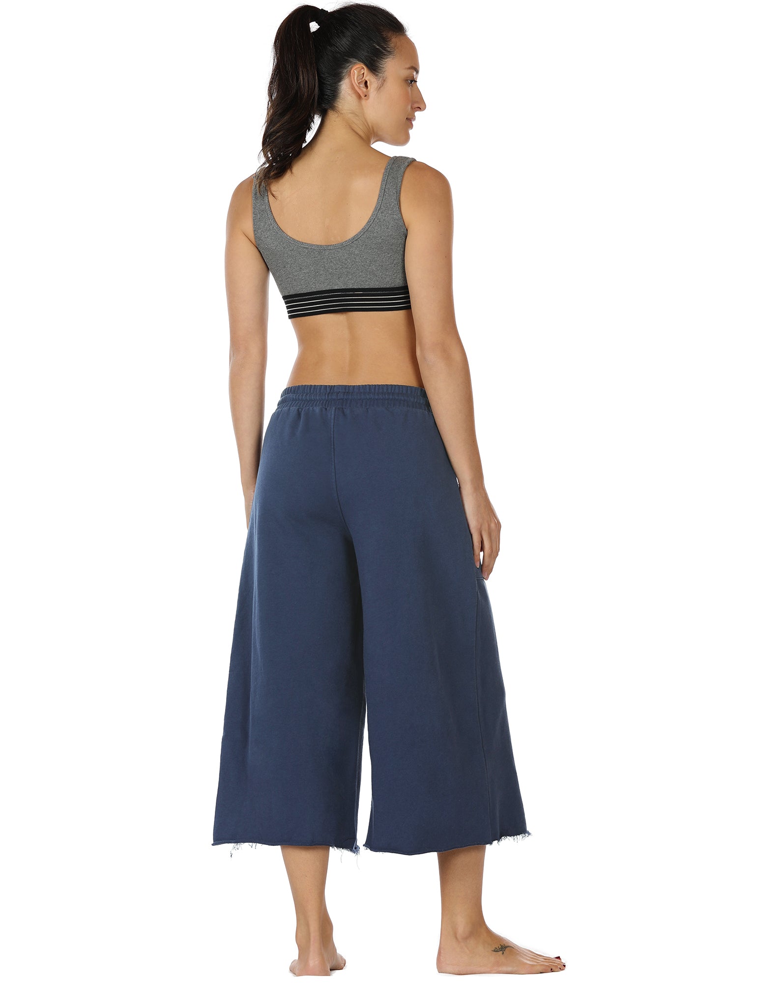 icyzone Women's Culottes Capri Pants Wide Leg Casual Cropped