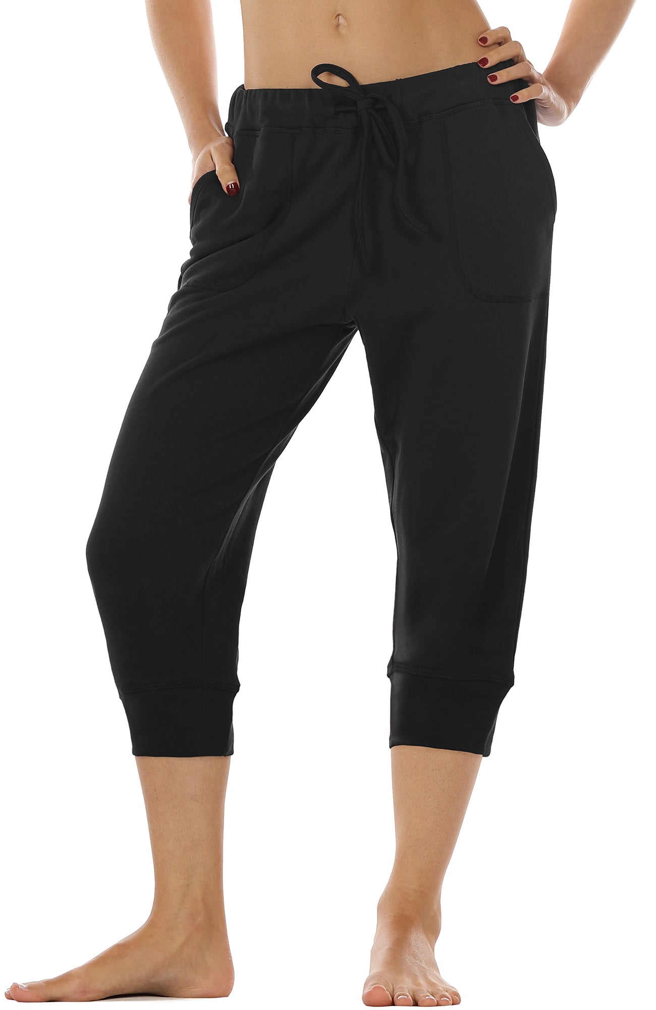 icyzone Women's French Terry Jogger Lounge Sweatpants - Active