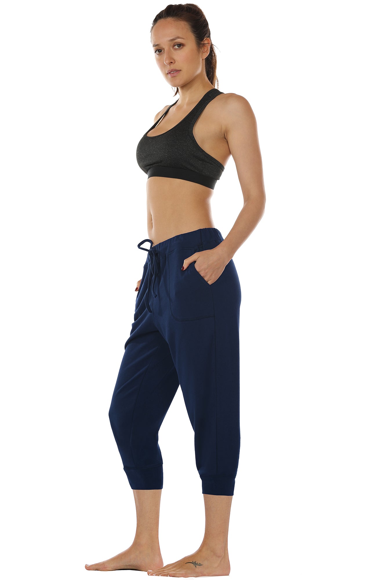 Women's Cotton Summer Gym Run Casual Jogger Lounge Sweatpants Active Capri  Pants for Women