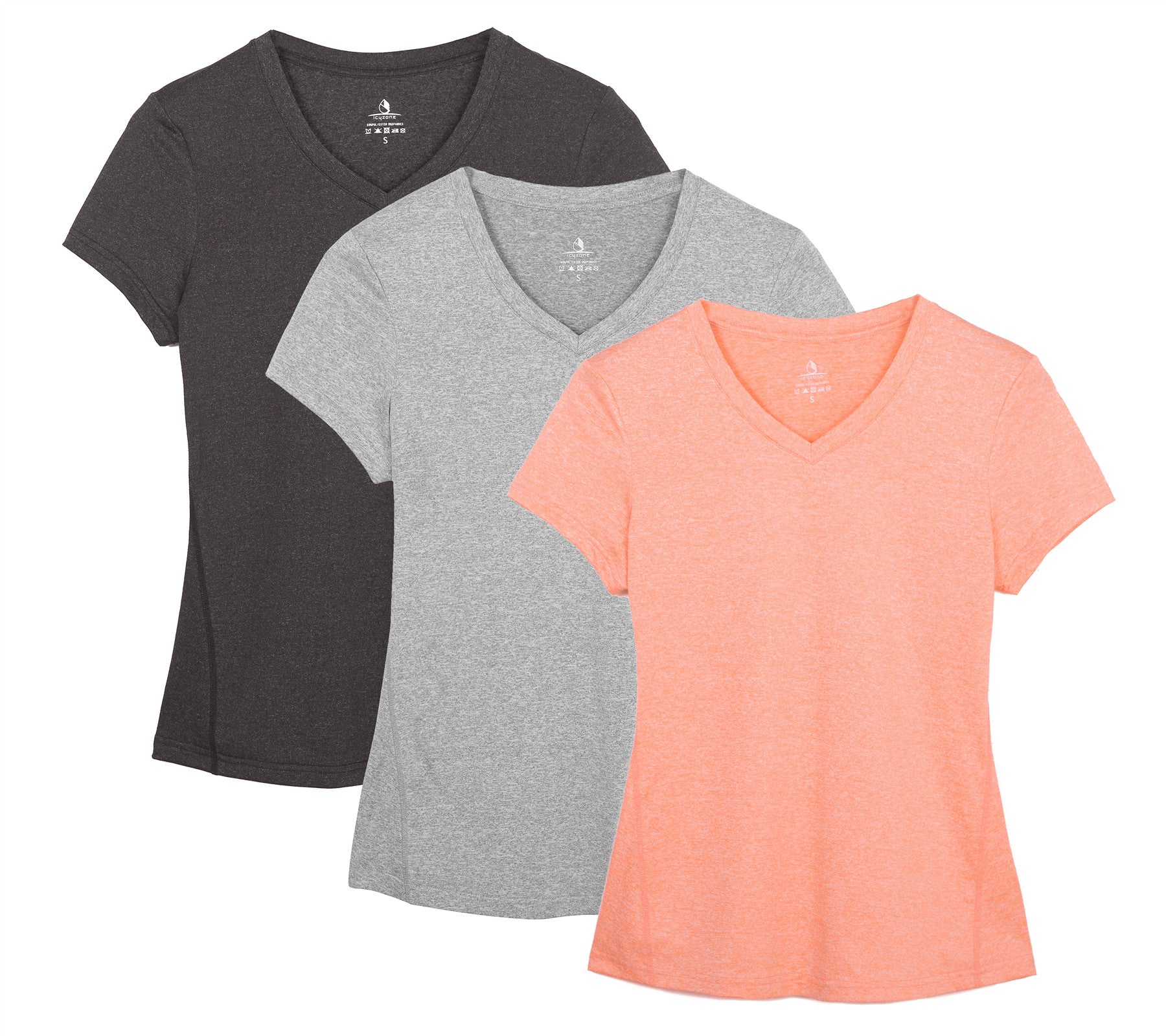 icyzone T-Shirts de Sport Femme Manches Courtes Yoga Tops Décontracté Tee  Shirt Dos Ouvert (S, Blanc) : : Mode