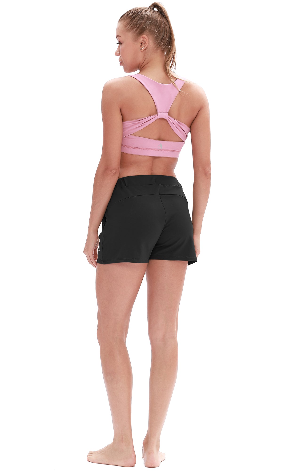 Womens Running Workout Shorts with Pockets Gym Athletic Sports