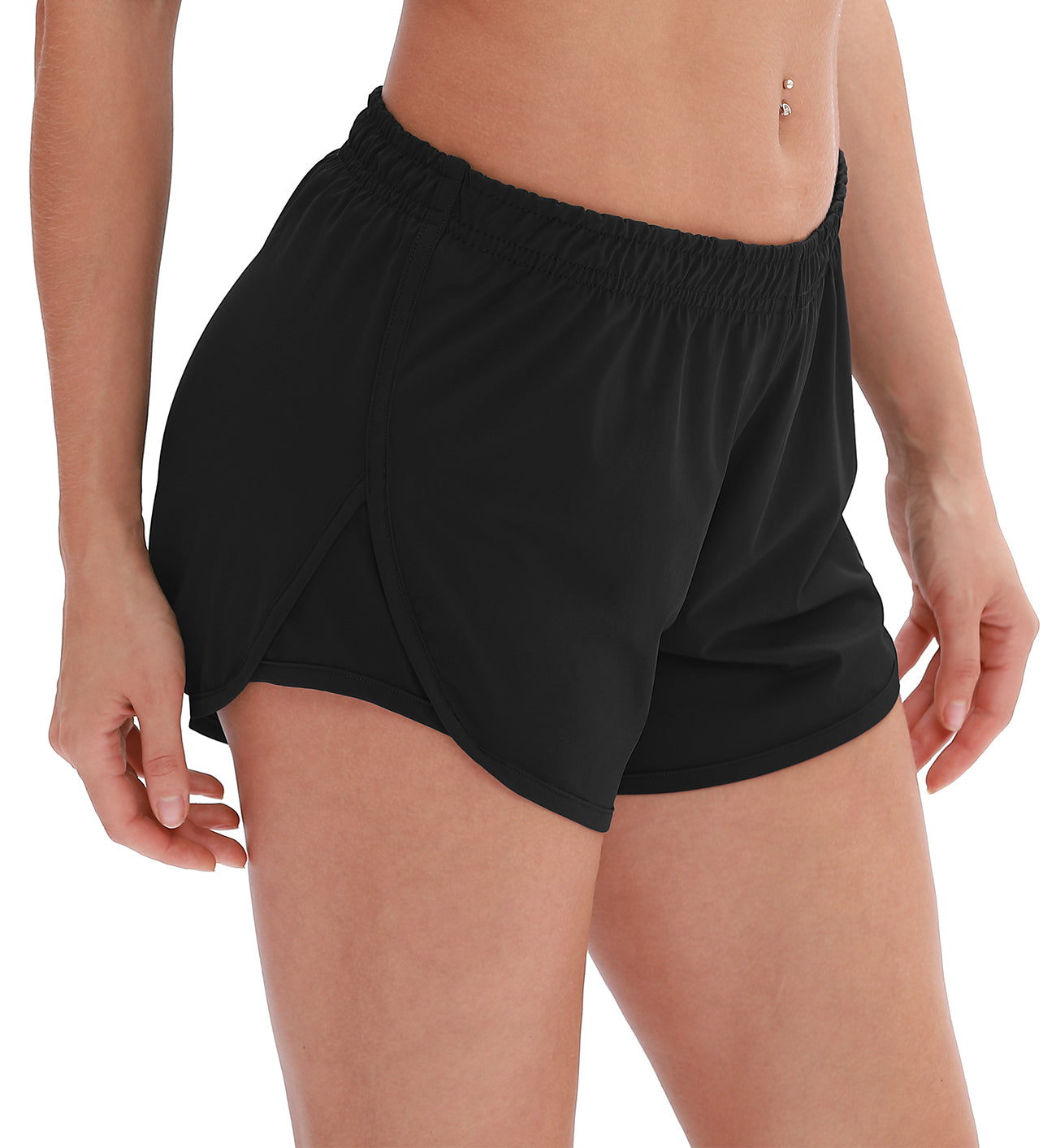 icyzone Workout Shorts Built-in Brief Women's Gym Exercise Athletic Running Yoga Shorts