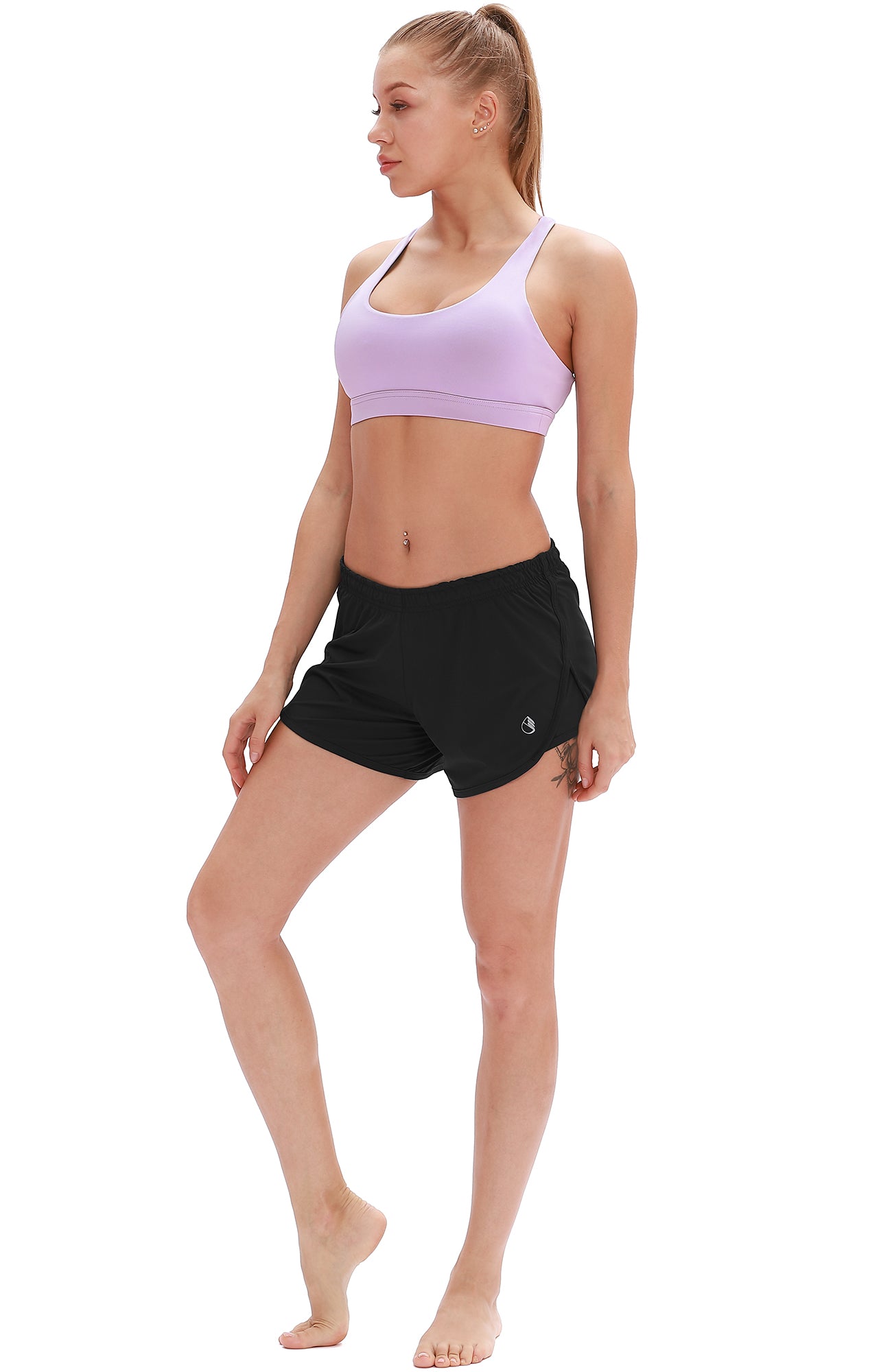 icyzone Workout Shorts Built-in Brief - Women's Gym Exercise Athletic  Running Yoga Shorts (M, Black) at  Women's Clothing store