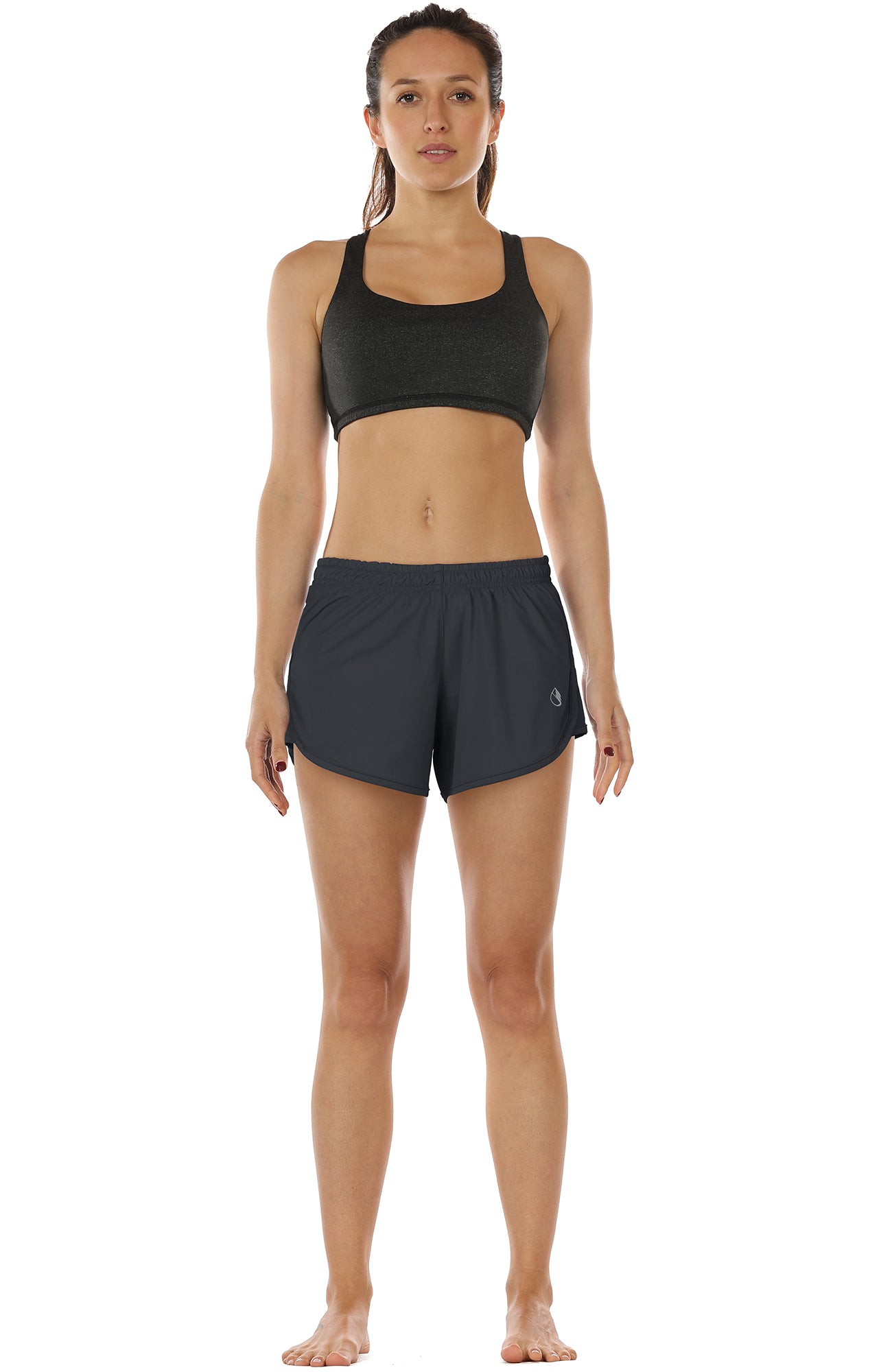 icyzone Workout Shorts Built-in Brief - Women's Gym Exercise