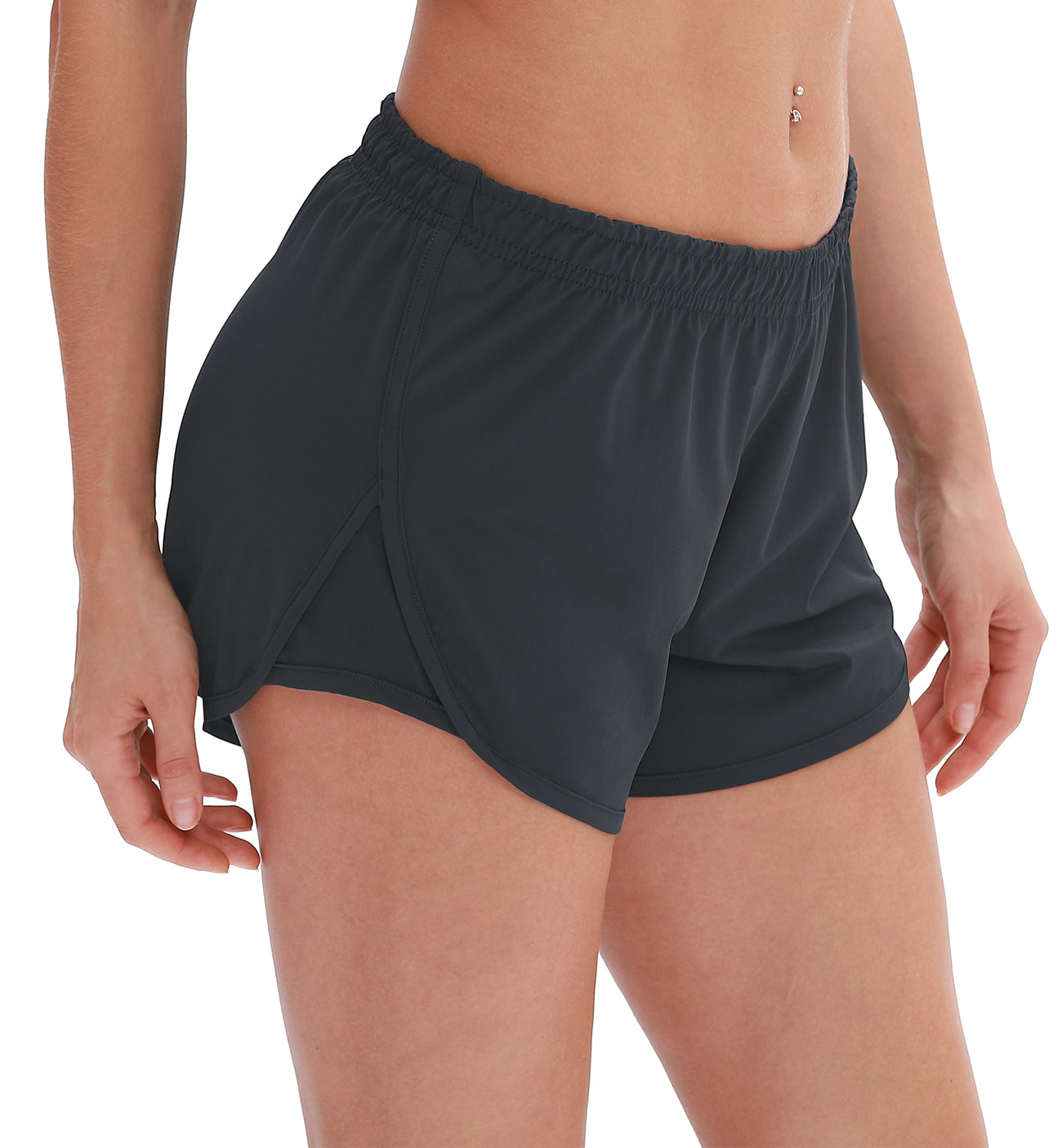 icyzone Workout Shorts Built-in Brief - Women's Gym Exercise