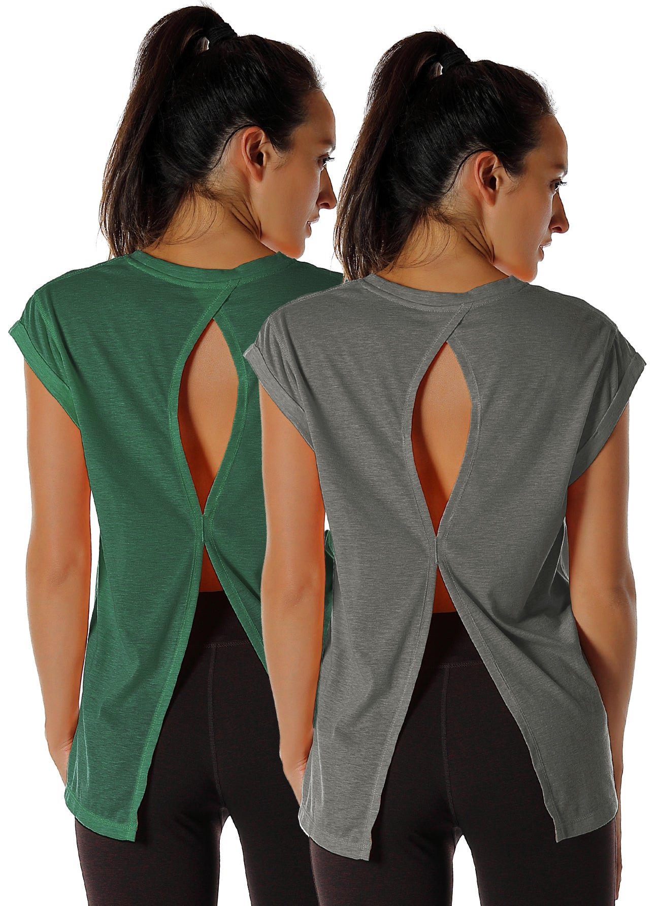 icyzone Open Back Workout Top Shirts - Yoga t-Shirts Activewear Exerci –  icyzonesports