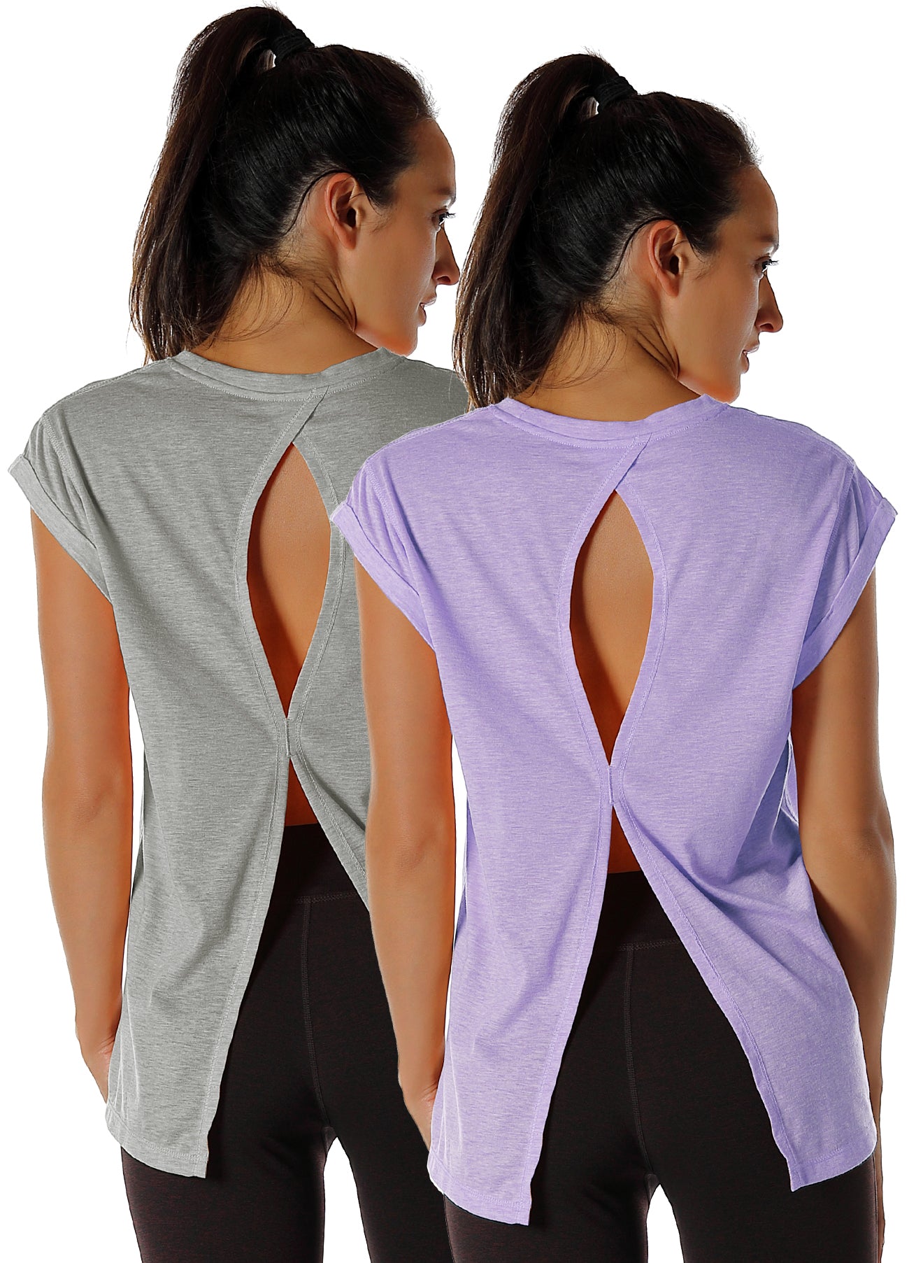icyzone Open Back Workout Top Shirts - Yoga t-Shirts Activewear Exerci –  icyzonesports