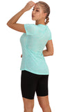 icyzone Workout Shirts for Women - Yoga Tops Activewear Gym Shirts Running Fitness V-Neck T-Shirts