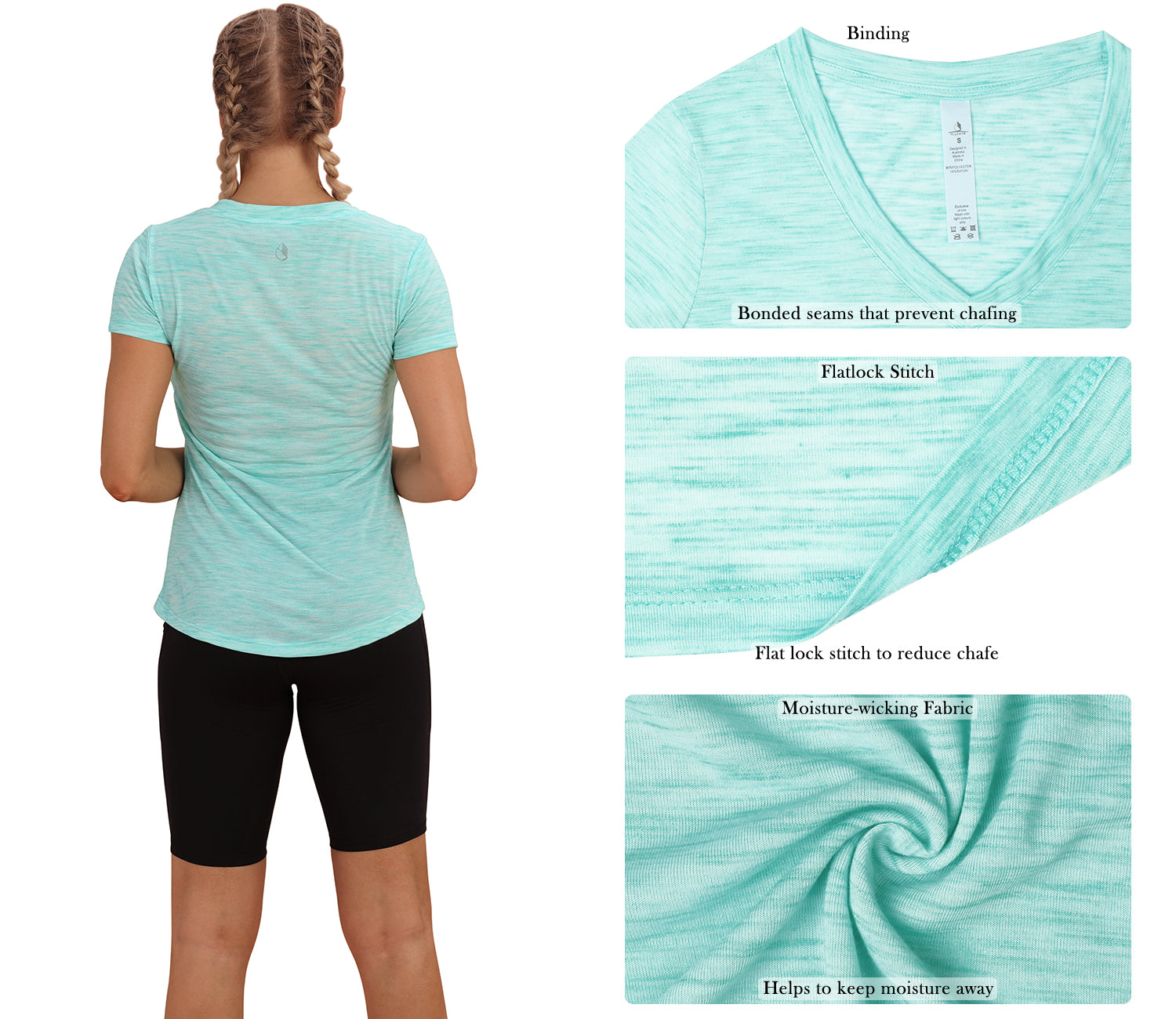  icyzone Camisetas de entrenamiento para mujer - Camisetas de  yoga para gimnasio, correr, fitness, cuello en V, Carbón jaspeado/Borgoña :  Ropa, Zapatos y Joyería