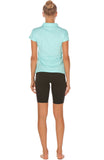 T28 icyzone Women's Athletic Golf Polo Shirts Stretch Pique Short Sleeve Tops