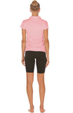 T28 icyzone Women's Athletic Golf Polo Shirts Stretch Pique Short Sleeve Tops