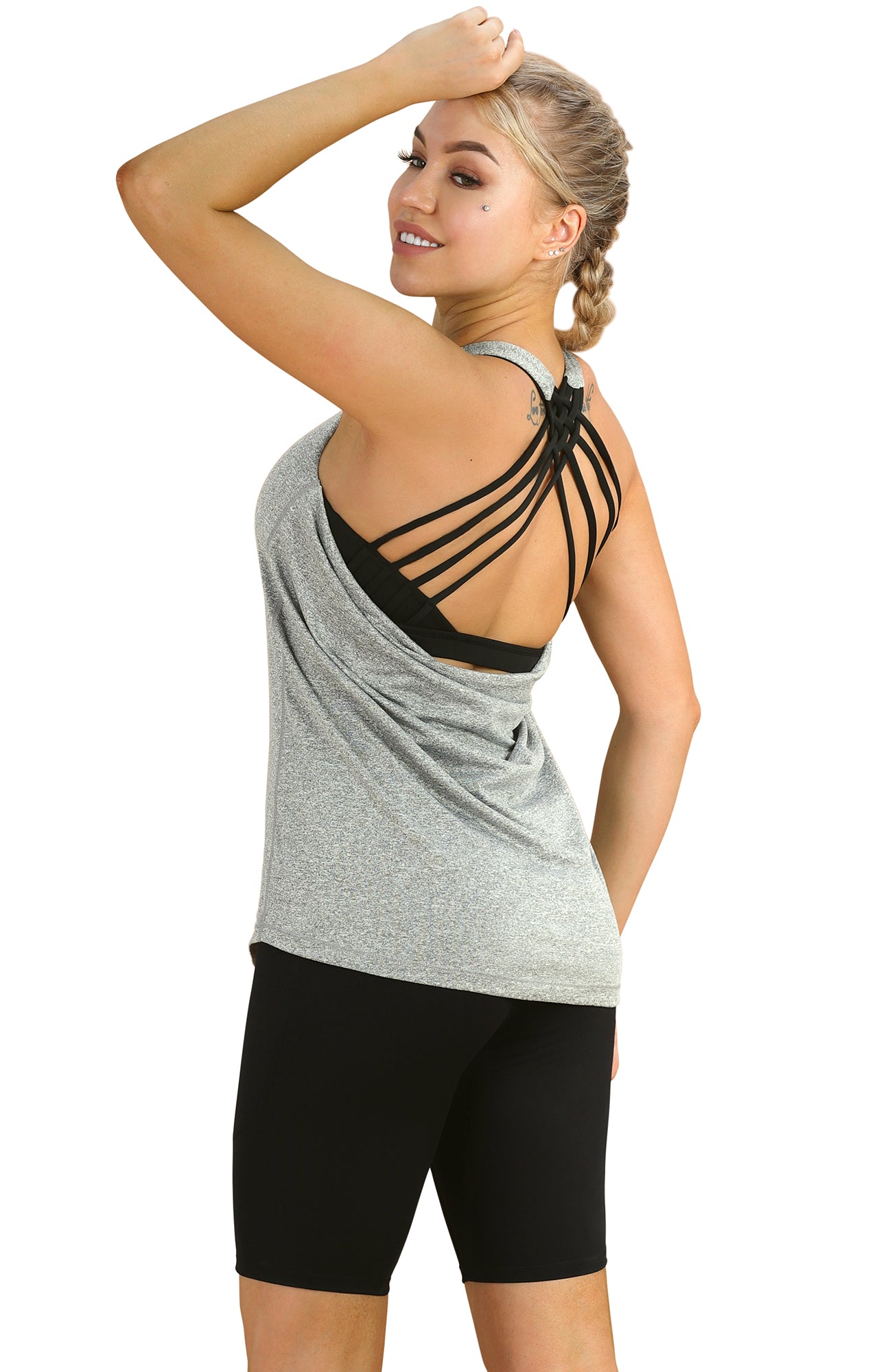 Yoga Racerback Tank Fitted Organic Cotton I Chin Scarlet - Proyog