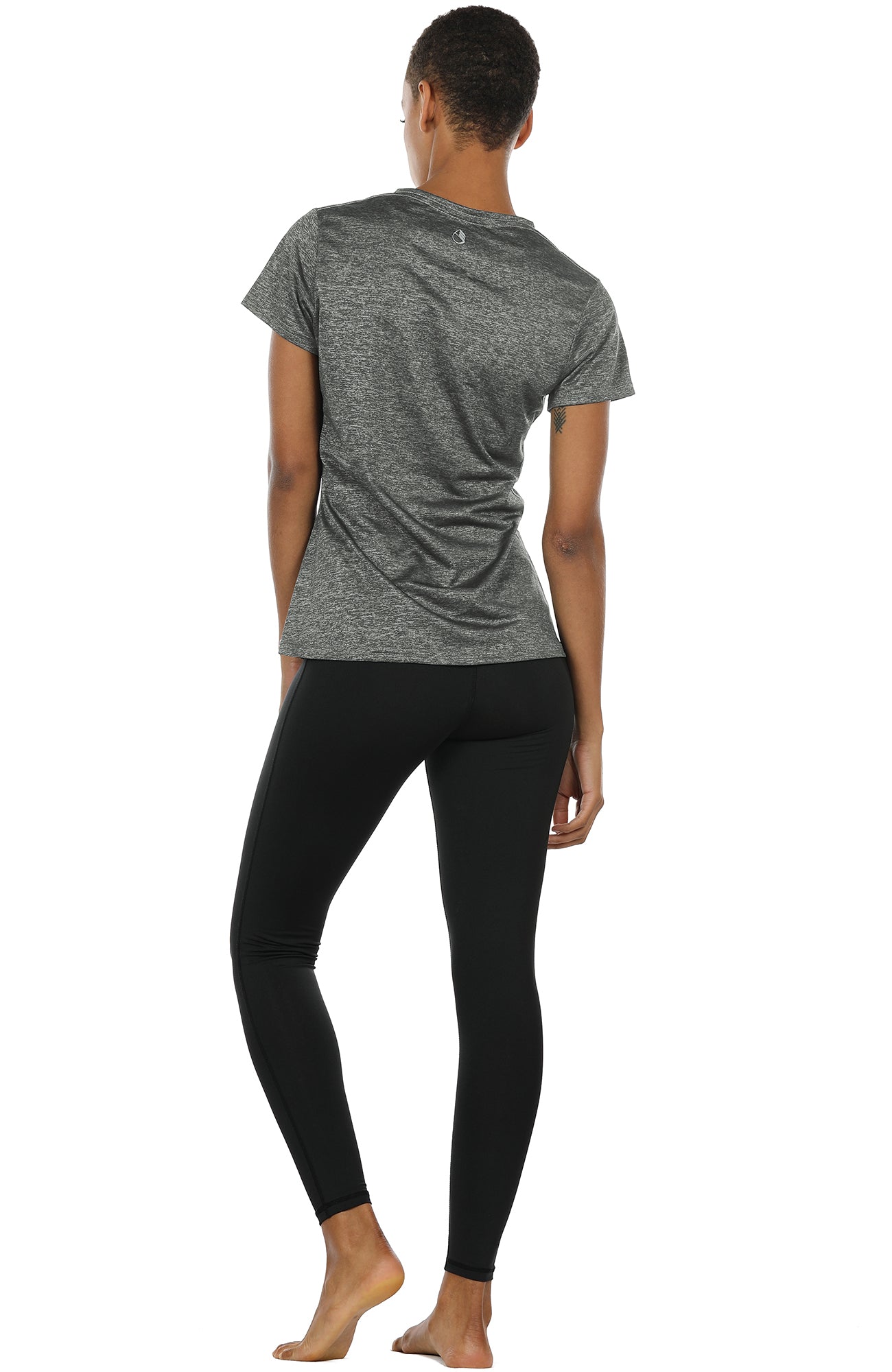 icyzone Femme T-Shirt à Manche Courtes Haut de Yoga, Ample Shirt