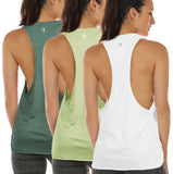 TK16-P icyzone Yoga Tops Activewear Workout Clothes Sports Racerback Tank Tops for Women (Pack of 3)