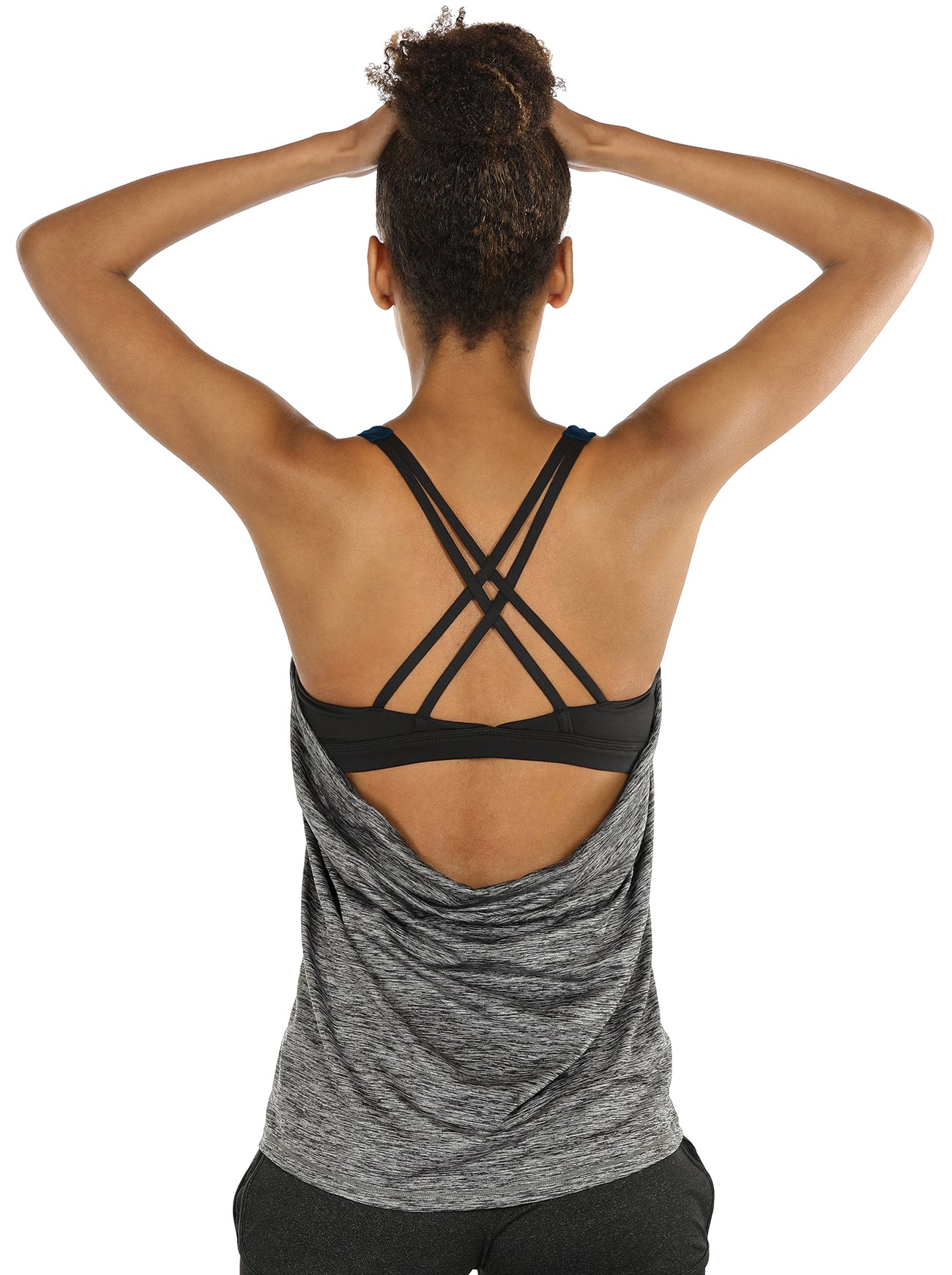 TK1A icyzone Workout Tank Tops Built in Bra - Women's Strappy Athletic –  icyzonesports