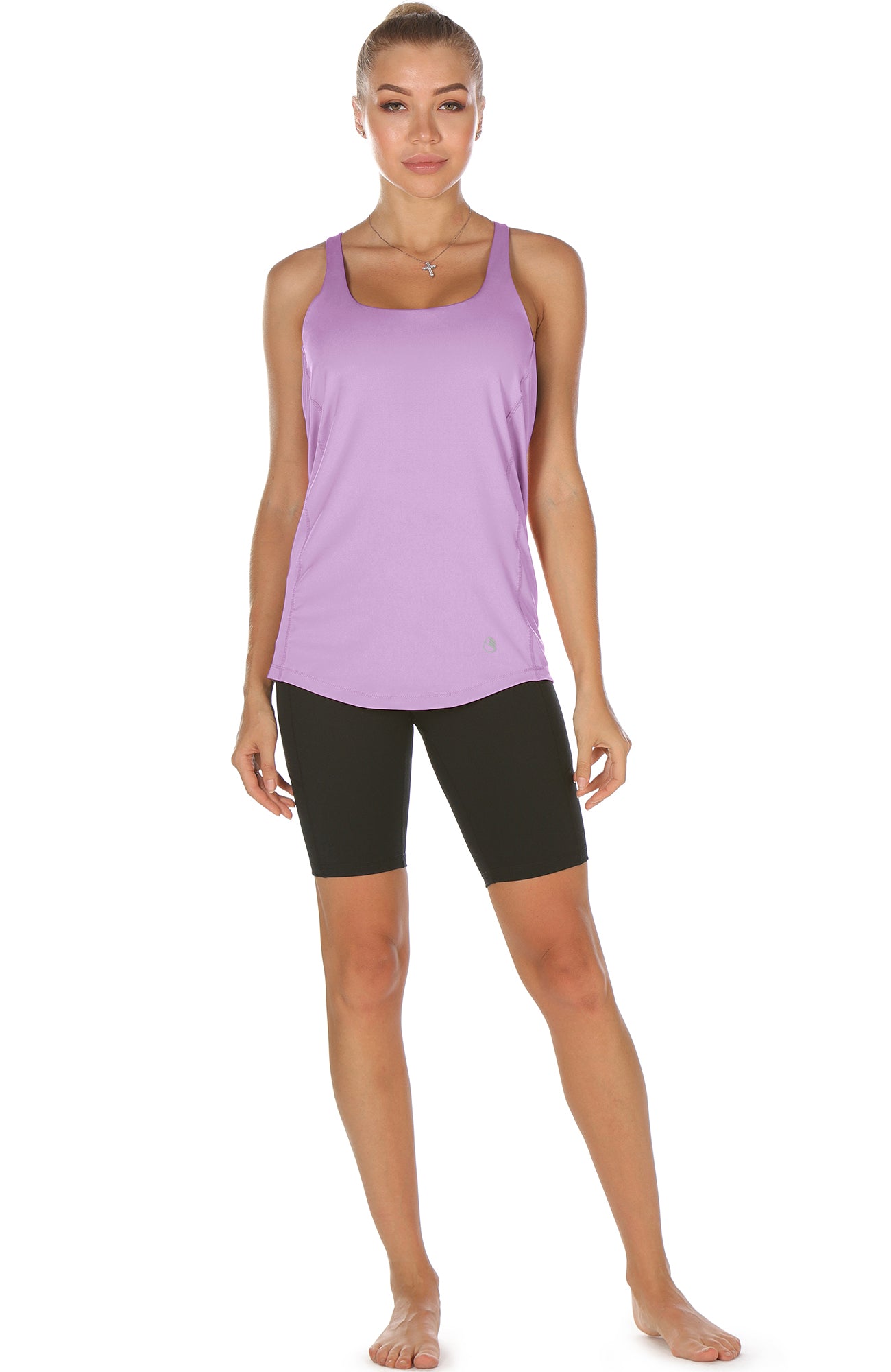 icyzone Workout Tank Tops Built in Bra - Women's Strappy Athletic Yoga Tops,  Exe
